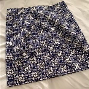 J.Crew Blue White Print Skirt